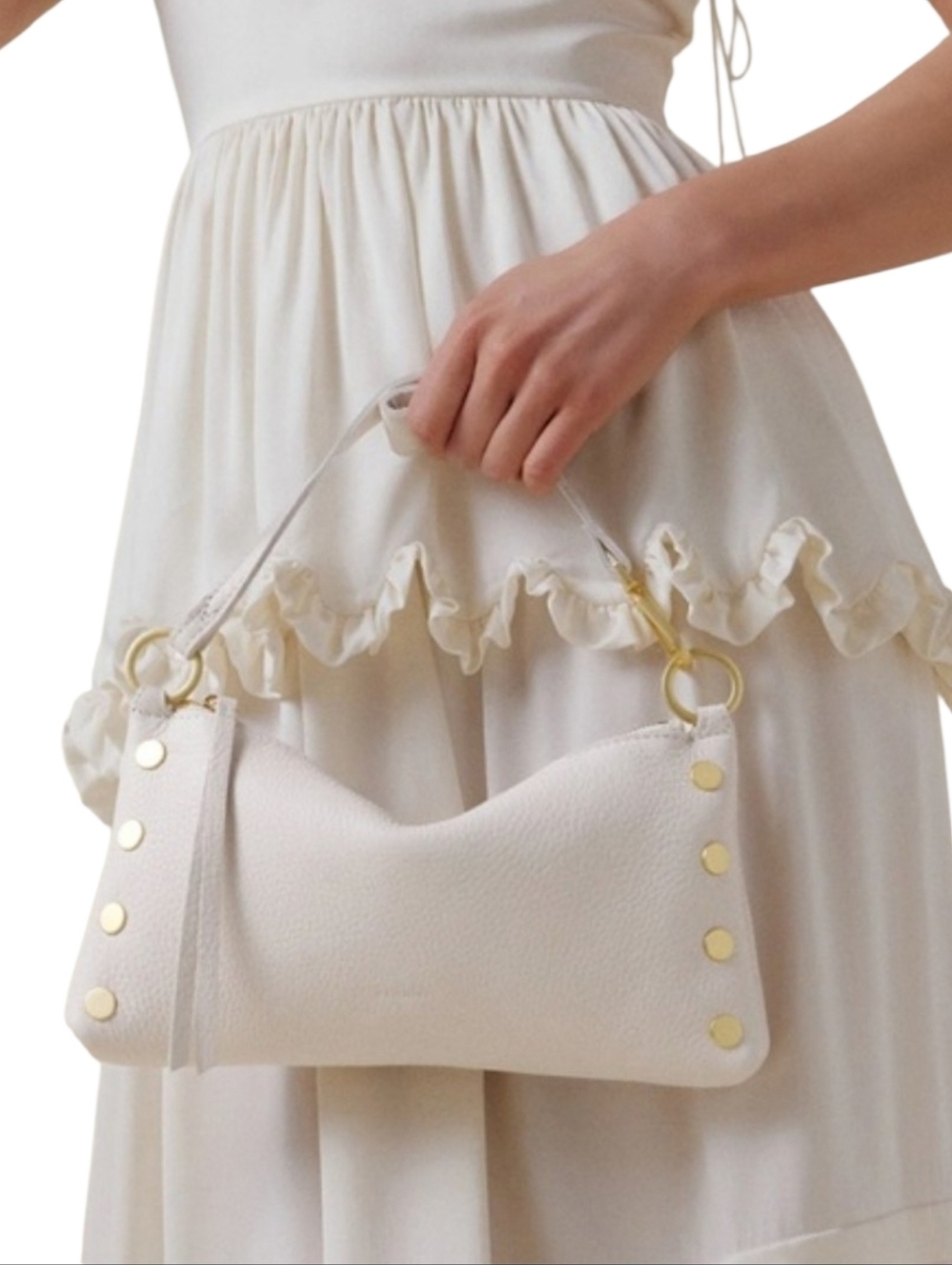 NWT Hammitt Kyle Sml Shoulder Crossbody Calla Lily White Leather Brushed Gold - Picture 5 of 11